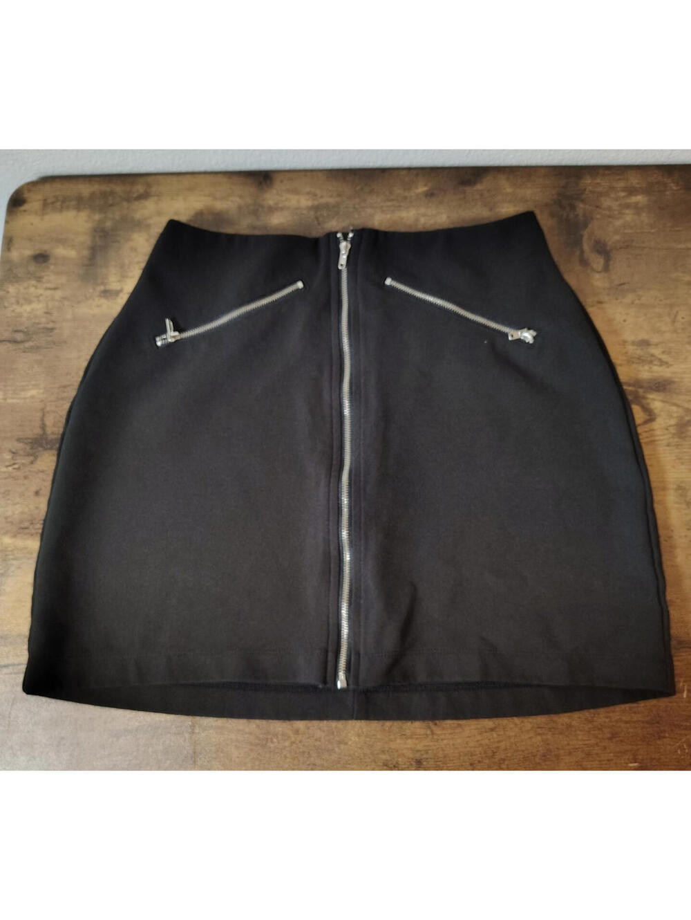 Women's Black Mini Skirt Zipper pockets Charlotte Russe Sz S Goth Grunge Whymsig